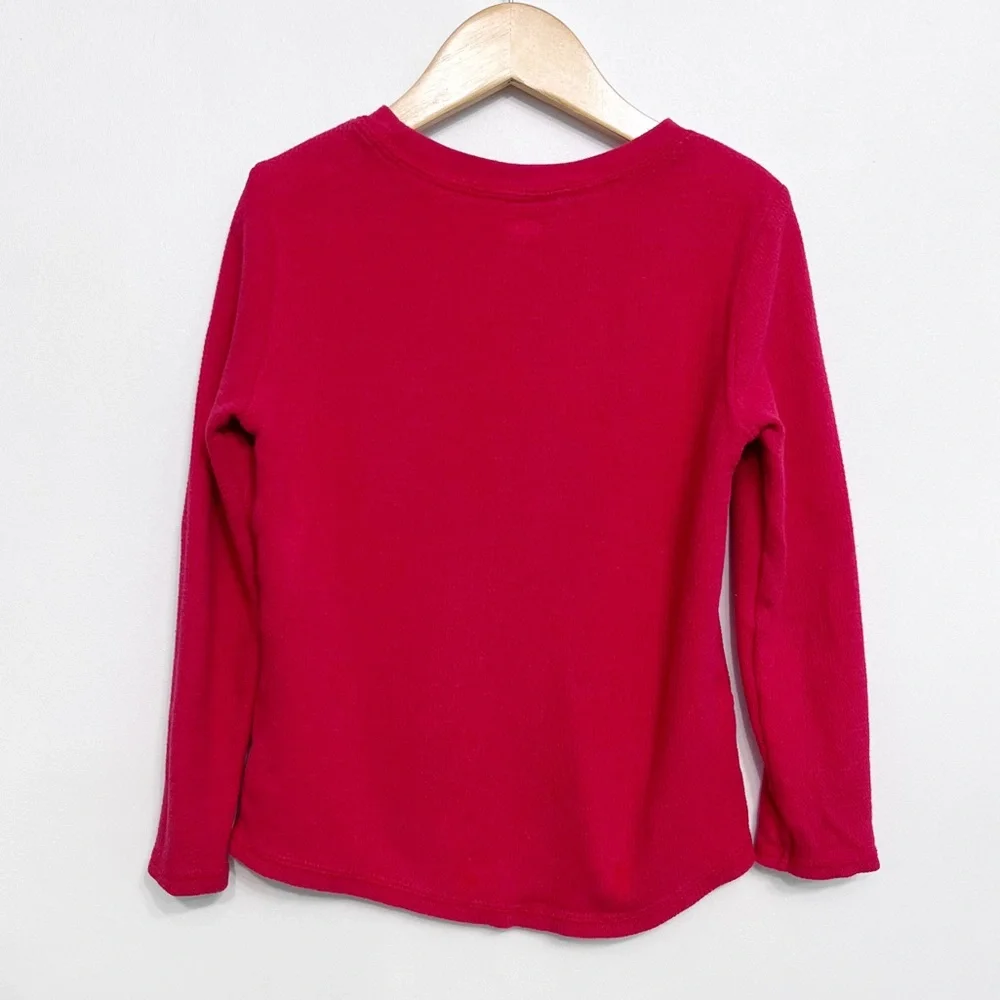 old navy | happy camper waffle knit thermal raglan tee red 5t